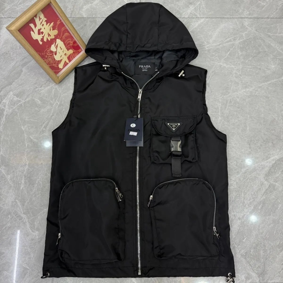 连帽马甲 蜜蜂小标